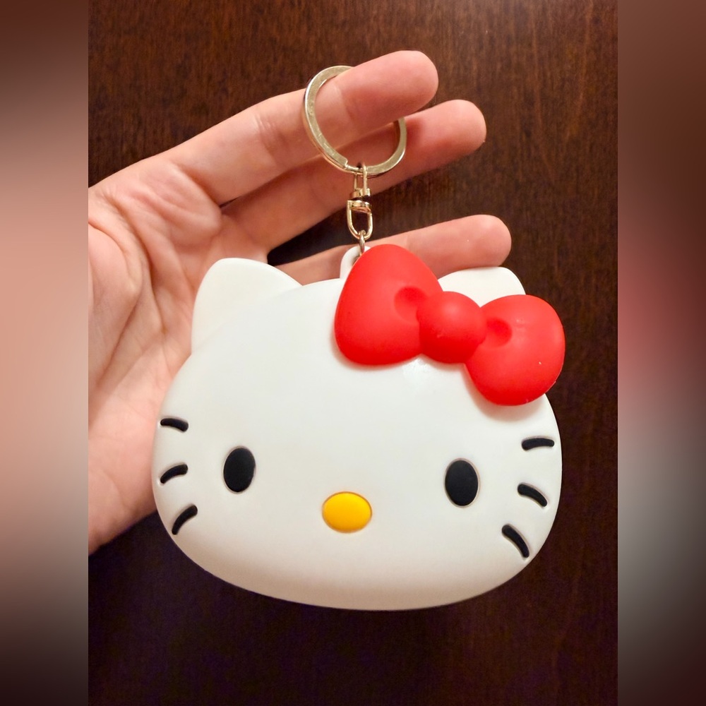 SANRIO Hello Kitty Face Official Keychain Zippered Small Pouch